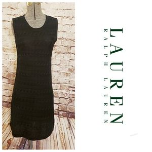 Lauren Ralph Lauren Black Sweater Dress/Vest Cable Knit Large